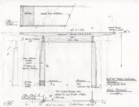 Design sketch in pencil by Matthew Curry