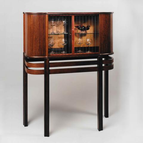 Glass Tambour Cabinet