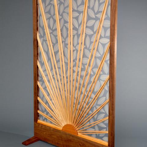 Sun and Leaf Room Divider Screen