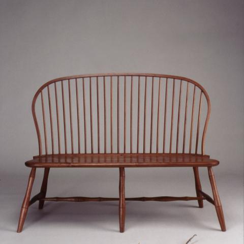 Walnut Windsor Settee