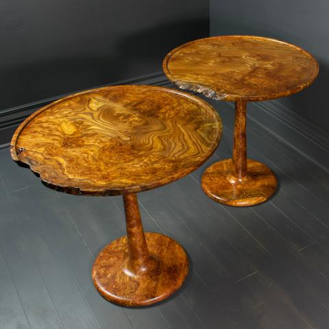 Moon table in elm burl 