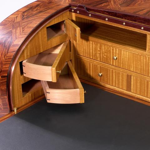 Closeup of drawer joinery